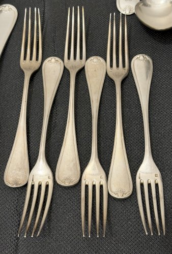 Christofle – Modèle Marot Bérain – Ménagère 36 pièces en métal argenté – 6 personnes