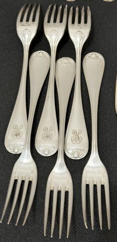 Christofle – Modèle Marot Bérain – Ménagère 36 pièces en métal argenté – 6 personnes