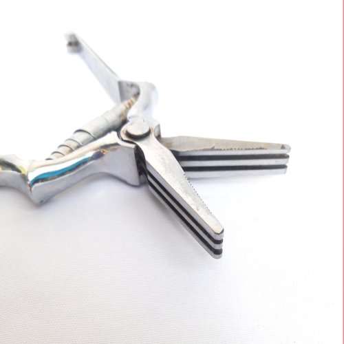 Ciseaux hacheurs - masticateur vintage acier chromé – 6 lames