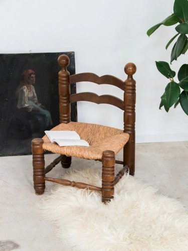 Claude, la chaise en bois et paille N°696