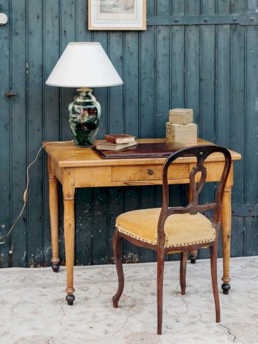 Claude, la chaise en bois et velours N°710