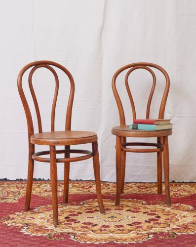 Claude, la paire chaise de bistrot en bois courbé N°995