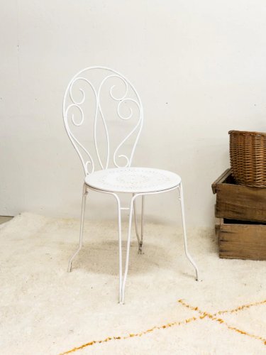 Claude, la paire de 2 chaises en métal blanc N°1021