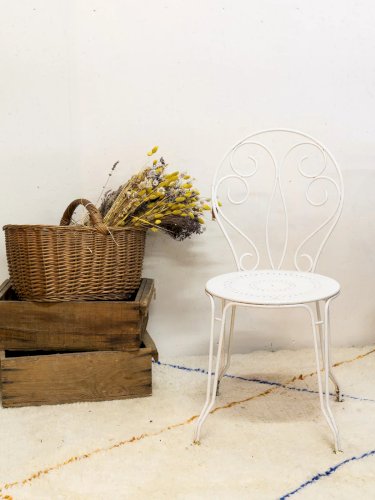 Claude, la paire de 2 chaises en métal blanc N°1021