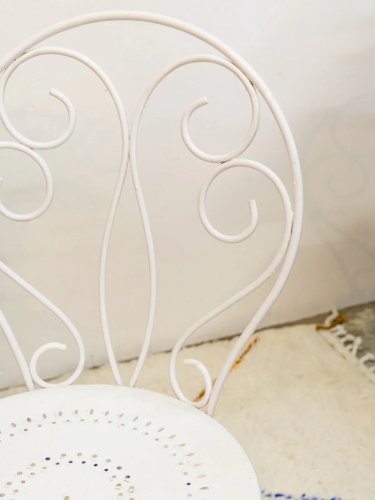 Claude, la paire de 2 chaises en métal blanc N°1021