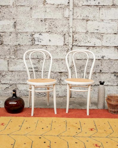 Claude, la paire de chaises cannée N°648
