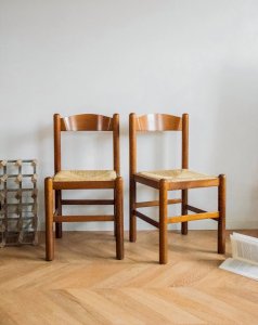 Claude, la paire de chaises en bois et corde N°964