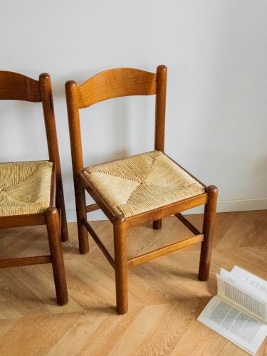 Claude, la paire de chaises en bois et corde N°964