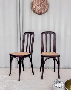 Claude, the pair of wooden chairs No. 608