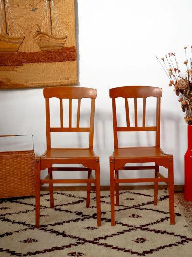 Claude, la paire de chaises en hêtre N°968