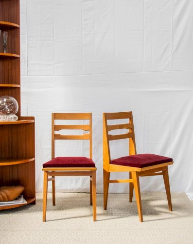 Claude, la paire de chaises en velour N°719