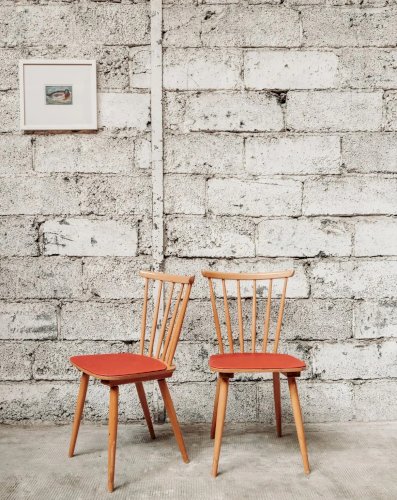 Claude, la paire de chaises rouge N°863