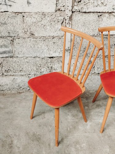 Claude, la paire de chaises rouge N°863