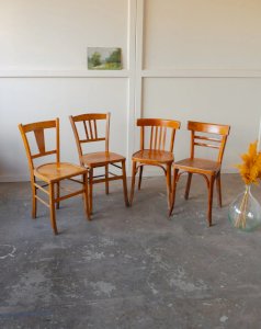 Claude, le lot de 4 chaises bistrot en bois N°986