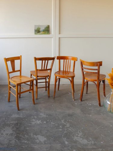Claude, le lot de 4 chaises bistrot en bois N°986