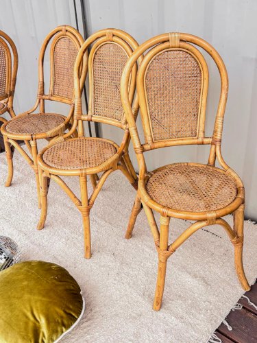 Claude, le lot de 4 chaises cannées N°609