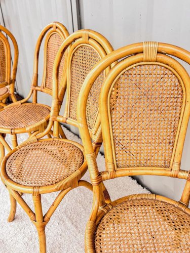 Claude, le lot de 4 chaises cannées N°609