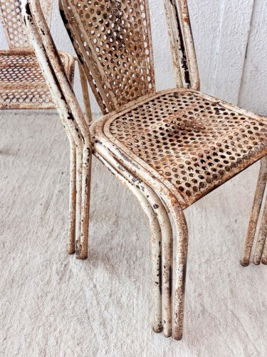 Claude, le lot de 4 chaises en métal N°722