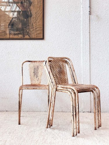 Claude, le lot de 4 chaises en métal N°722