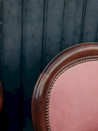 Claude, le lot de 4 chaises en tissu et bois N°849