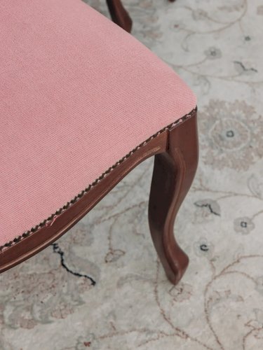 Claude, le lot de 4 chaises en tissu et bois N°849