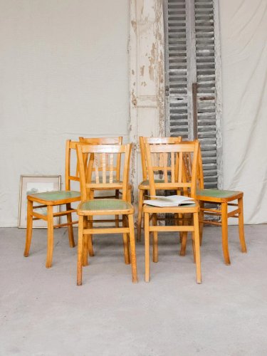 Claude, le lot de 6 chaises en bois N°839