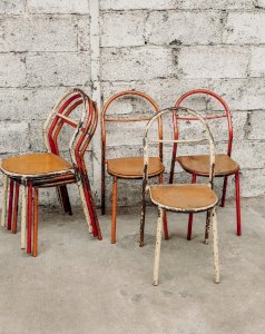Claude, le lot de 6 chaises en métal N°728