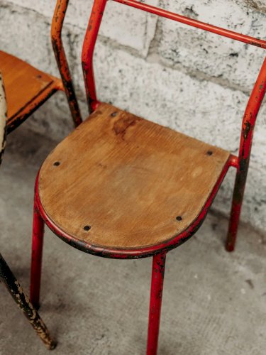 Claude, le lot de 6 chaises en métal N°728