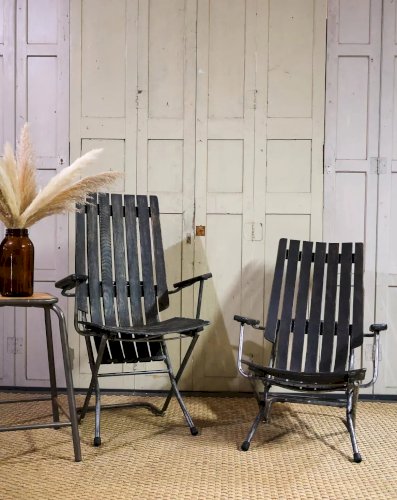 Claudine, la paire de chaises longues réglables N°7