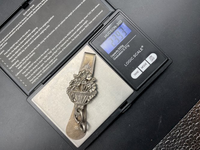 Clavette Chaine de Montre CHATELAINE en Argent et Email  XIXème