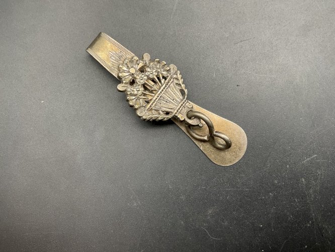 Clavette Chaine de Montre CHATELAINE en Argent et Email  XIXème