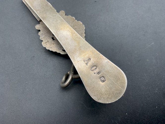 Clavette Chaine de Montre CHATELAINE en Argent et Email  XIXème