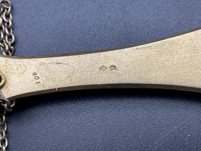 Clavette Chaine de Montre CHATELAINE en Argent vermeil  XIXème .