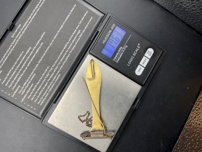 Clavette Chaine de Montre CHATELAINE en Argent vermeil  XIXème .