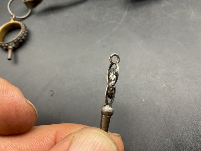 Clé clef de montre à gousset argent massif 19e s silver watch key