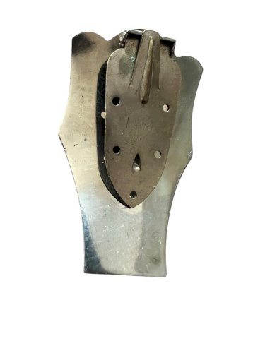 Clip Chrom Art Deco 1925 bakélite noir unisexe collection broche vintage, ancien