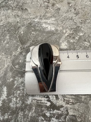 Clip Chrom Art Deco 1925 bakélite noir unisexe collection broche vintage, ancien