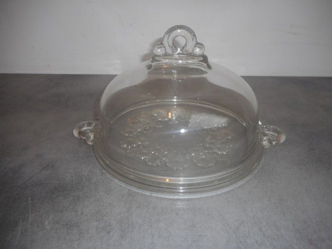 CLOCHE DE TABLE AVEC SON PLATEAU EN CRISTAL