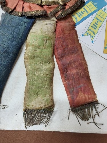 COCARDE EN TISSU SOUVENIR DE MON TIRAGE AU SORT CLASSE 1900