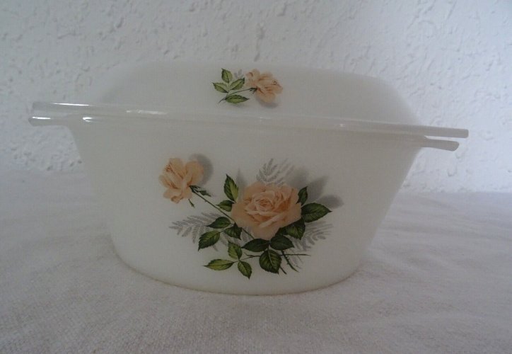 Plat à four ou plat couvert Arcopal Rose de France 17,5 cm | Arcopal Fleurs de Champêtre | KENKO | RETRO & DESIGN