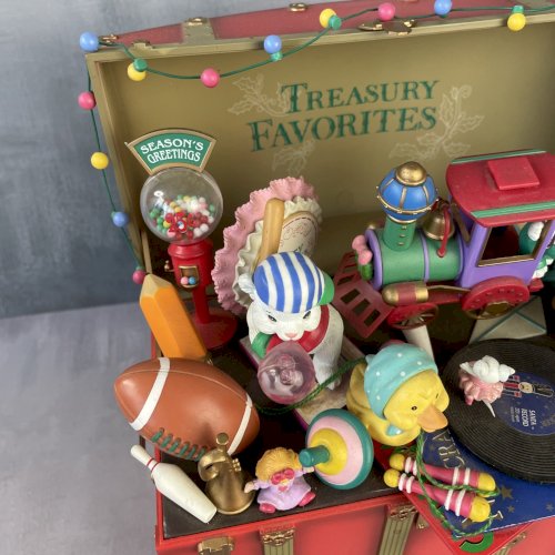 Coffre à jouets noël boite à musique animée Treasury Favorites LUSTRE FAME 1995