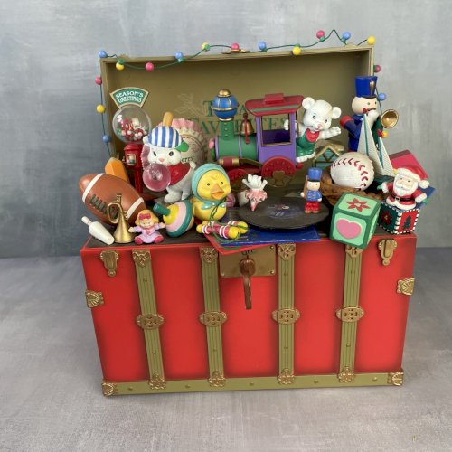 Coffre à jouets noël boite à musique animée Treasury Favorites LUSTRE FAME 1995