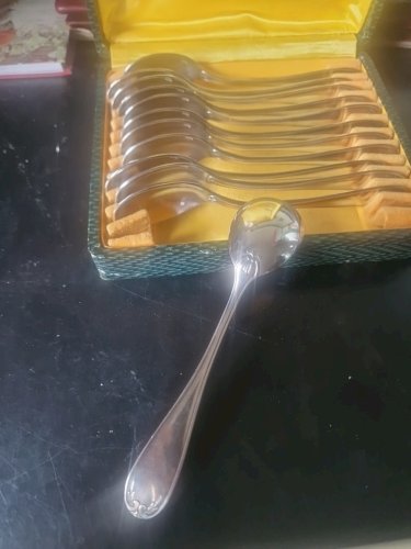 Coffret  12 Petites Cuillères à Café. /dessert metal argenté