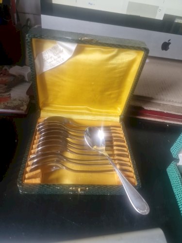 Coffret  12 Petites Cuillères à Café. /dessert metal argenté