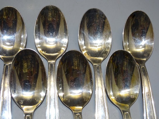 -COFFRET 12 PETITES CUILLERES METAL ARGENTE COFFRET PIERRE LASSORT ANGOULEME   D