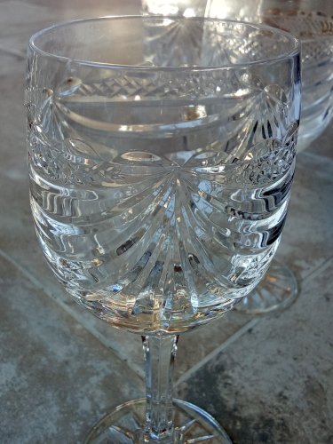 Coffret 6 Anciens Verres À Vin  Cristal Lorraine Les Grands Ducs Chenonceaux