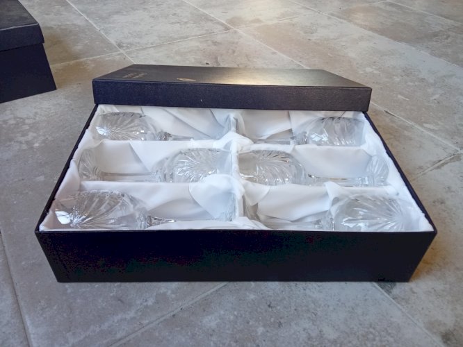 Coffret 6 Anciens Verres À Vin  Cristal Lorraine Les Grands Ducs Chenonceaux