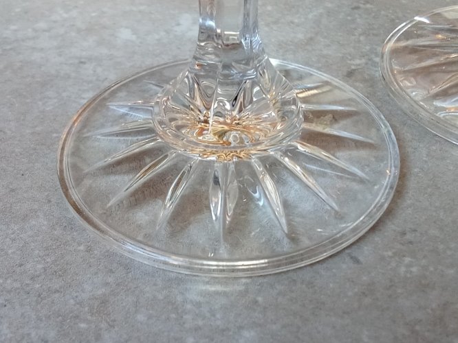 Coffret 6 Anciens Verres Flûtes Cristal Lorraine Les Grands Ducs Chenonceaux