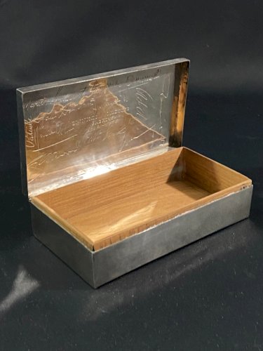 Coffret à cigares cigarettes en argent Irak Economic Meeting Baghdad 1969-1975