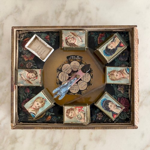 Coffret à jeu L'Oiseau Bleu XIXe oracles cartons lithographiés M3762